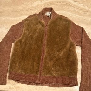 Brown zip up vintage sweater